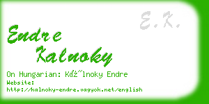 endre kalnoky business card